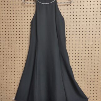 mark edwards vintage diamond neckline sleeveless black dress