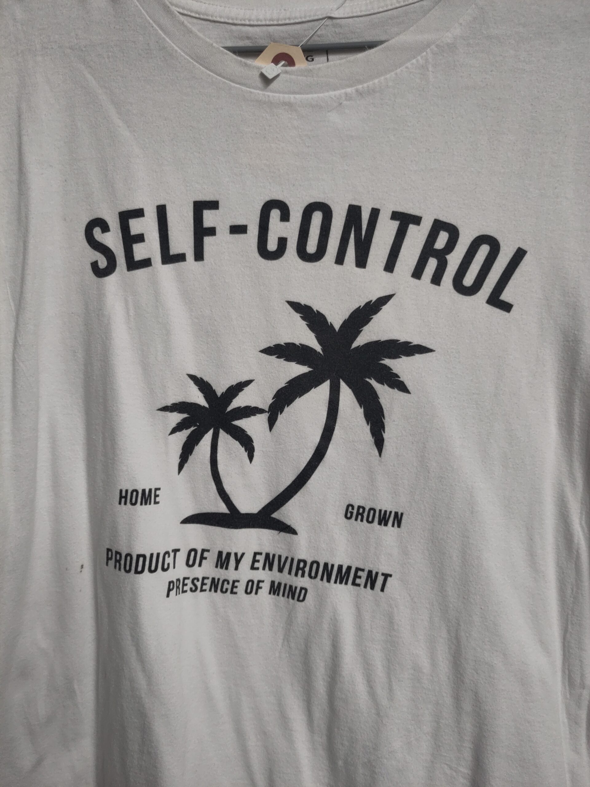 white 'Self Control' t-shirt - Image 2